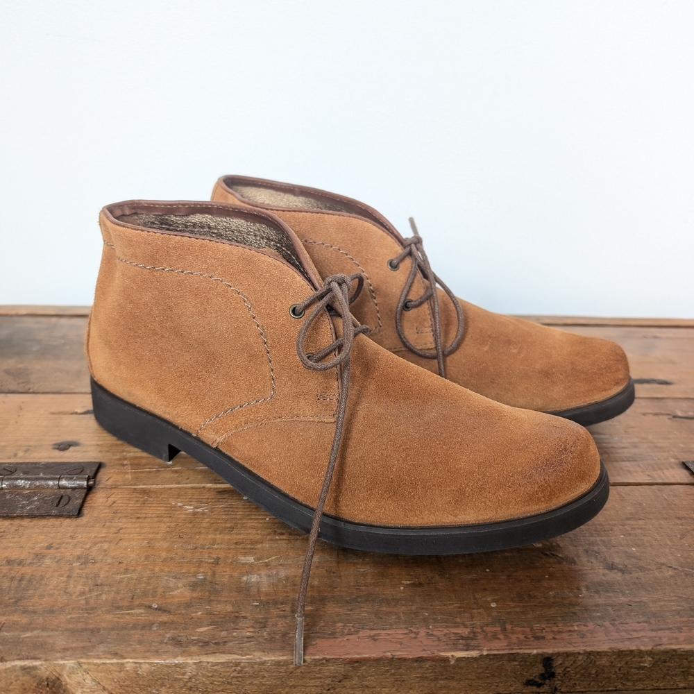 Hush Puppies Women's Tan Suede Chukka Booties In Size 8.5
